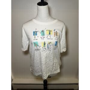 Vintage Women’s Graphic Sportswear Golf T-Shirt Woman Golfer 100% Cotton Size M